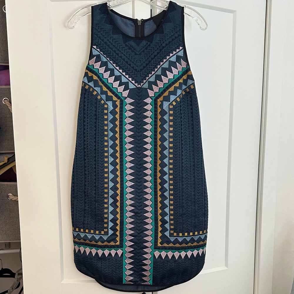 Greylin Chevron Mini Dress in Blue and Pink